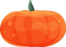 clipart vectoriel citrouille orange, citrouille avec une queue, légumes d'automne, symbole d'halloween, pas de fond