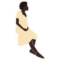 femme enceinte. illustration vectorielle de concept dans un style minimal. portrait féminin abstrait. clipart bohème. illustration vectorielle stock, eps 10. vecteur