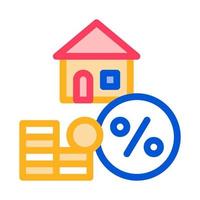 icône de ligne mince de vecteur de tique de service hypothécaire de maison