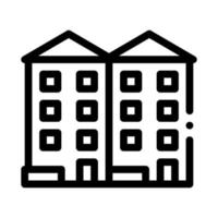 illustration de contour vectoriel icône maisons d'appartements