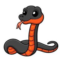 dessin animé mignon de serpent d'eau à ventre de cuivre vecteur