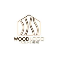 vecteur de conception d'icône de modèle de logo en bois, utilisé pour les usines de bois, les plantations de bois, le traitement des grumes, les meubles en bois, les entrepôts de bois avec un concept minimaliste moderne