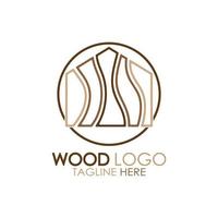 vecteur de conception d'icône de modèle de logo en bois, utilisé pour les usines de bois, les plantations de bois, le traitement des grumes, les meubles en bois, les entrepôts de bois avec un concept minimaliste moderne