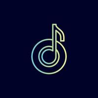 note de musique logo design marque lettre o vecteur