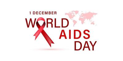 Le 1er décembre est la journée mondiale du sida. notion de ruban rouge. illustration vectorielle. vecteur