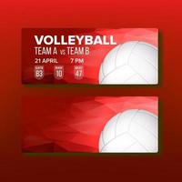 coupon rouge sur le vecteur de modèle de jeu de volley-ball