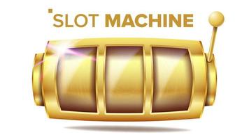 vecteur de machine à sous. emplacement vide chanceux doré. affiche de jeu. objet de rotation. fortune jackpot casino illustration