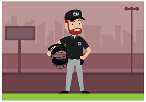 Vecteur de personnage gratuit arbitre de baseball