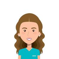 icône de personnage avatar paramédical féminin vecteur