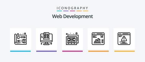 pack d'icônes ligne 5 de développement web, y compris les entreprises. le management. plan. développement. disposition. conception d'icônes créatives vecteur