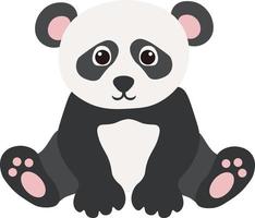 panda de dessin animé mignon. illustration vectorielle isolée sur fond blanc vecteur