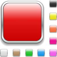 collection de boutons colorés brillants carrés vecteur