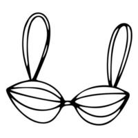 illustration de doodle de soutien-gorge féminin, maillot de bain, vecteur de soutien-gorge