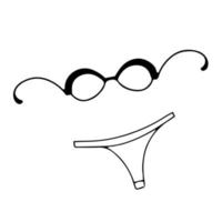 maillot de bain femme doodle, bikini, icône vectorielle vecteur