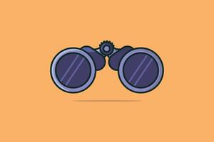illustration vectorielle d'instrument optique jumelles. concept d'icône objet explorateur binoculaire. jumelles avec lentilles en verre pour visualiser la conception de vecteur d'objet distant avec ombre sur fond orange clair.
