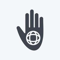 icône bénévolat virtuel. lié au symbole du bénévolat. style de glyphe. aide et soutien. Amitié vecteur