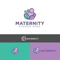 icône de dessins de logo maman et bébé vecteur