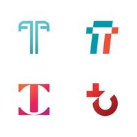 modèle de conception d'icône de logo lettre t vecteur
