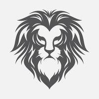 illustration de lion avec un style noir et blanc vecteur