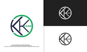 logo illustration graphique vectoriel de la lettre double k.