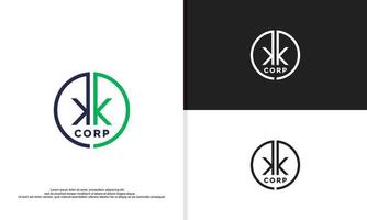 logo illustration graphique vectoriel de la lettre double k.