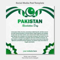 heureux pakistan résolution jour carré médias sociaux modèle de publication instagram conception d'illustration vectorielle vecteur