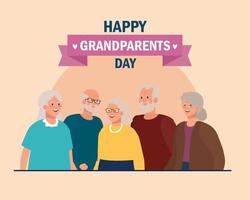 grands-mères et grands-pères sur la conception de vecteur de fête des grands-parents heureux