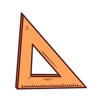 Fourniture scolaire règle triangle, sur fond blanc vecteur