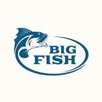 symbole du logo de la pêche au gros poisson vecteur