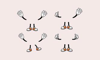 jeu d'icônes illustration main et pied