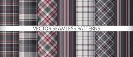 définir le tissu vectoriel textile. texture de vérification de motif. plaid tartan de fond sans couture.