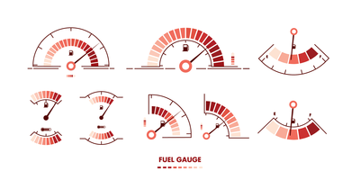 Illustrations vectorielles de jauge de carburant