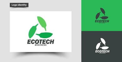 modèle géométrique minimaliste de logo d'entreprise eco tech vecteur