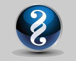 conception de logo 3d réaliste balle cercle jeu détaillé infini moderne vecteur