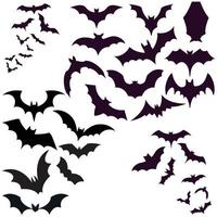 jeu de vecteurs d'icônes de chauve-souris. collection de signes d'illustration halloween. symbole ou logo de vampire. vecteur