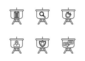 jeu d'icônes vectorielles de présentation vecteur