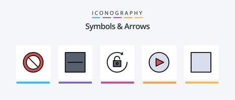 symboles et lignes de flèches remplies de 5 packs d'icônes comprenant. plus. Triangle. Nouveau. cacher. conception d'icônes créatives vecteur