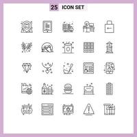 pack de 25 symboles universels de table bureau cellule bureau serveur web éléments de conception vectoriels modifiables vecteur