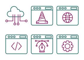 jeu d'icônes vectorielles de développement web vecteur
