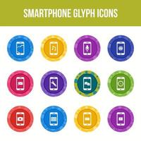 jeu d'icônes de glyphe vectoriel smartphone unique