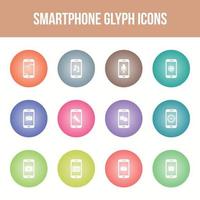 jeu d'icônes de glyphe vectoriel smartphone unique