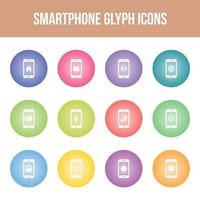 jeu d'icônes de glyphe vectoriel smartphone unique