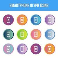 jeu d'icônes de glyphe vectoriel smartphone unique