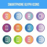 jeu d'icônes de glyphe vectoriel smartphone unique