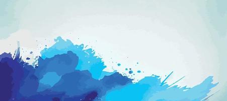 texture panoramique aquarelle bleu réaliste sur fond blanc - vecteur