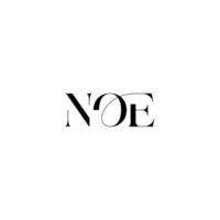 création de logo de lettre noe, logo vectoriel noe, noe avec forme, modèle noe avec couleur assortie, logo noe simple, élégant, logo luxueux noe, vecteur noe pro, typographie noe,