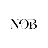 création de logo de lettre prinob, logo vectoriel nob, nob avec forme, modèle nob avec couleur assortie, logo nob simple, élégant, logo luxueux nob, vecteur nob pro, typographie nob,