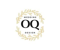 oq initiales lettre mariage monogramme logos collection, modèles minimalistes et floraux modernes dessinés à la main pour cartes d'invitation, réservez la date, identité élégante pour restaurant, boutique, café en image vectorielle vecteur