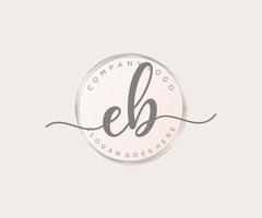 logo féminin eb initial. utilisable pour les logos nature, salon, spa, cosmétique et beauté. élément de modèle de conception de logo vectoriel plat.