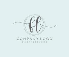 logo féminin fl initial. utilisable pour les logos nature, salon, spa, cosmétique et beauté. élément de modèle de conception de logo vectoriel plat.